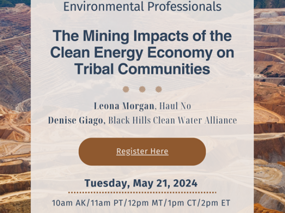 The Mining Impacts of the Clean Energy Economy on Tribal Communities Flyer